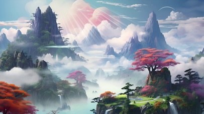 唯美古风AI风景壁纸