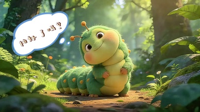 治愈系可爱毛毛虫拍照