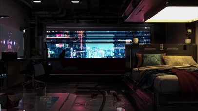 赛博朋克城市房间