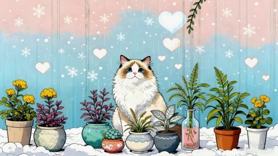 简约风插画猫咪