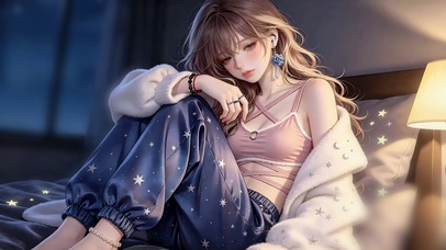 卧室睡衣少女