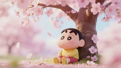 樱花树下的小新