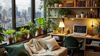 【雨景】雨中的工作间