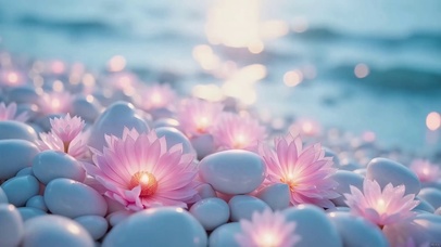 浪漫唯美傍晚海滩