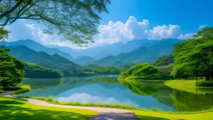 清新山水小路