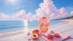 海边的水蜜桃