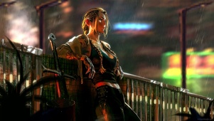 雨中城市美女