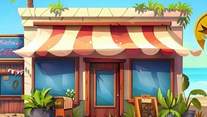 夏天沙滩带鱼屏