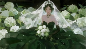 墨绿色系 花海里的小仙女
