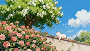 墙头的猫咪