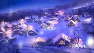 雪中小村庄