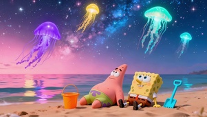 海滨星空奇幻水母