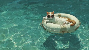 游泳的小猫咪