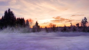 【消暑降温专题】雪地的极美日出