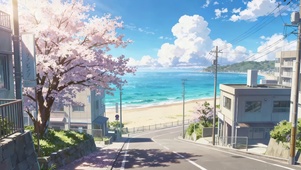 海边樱花小镇