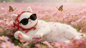 花海中的猫咪