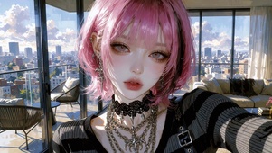 二次元红发美女