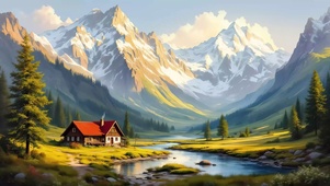山间中的小屋