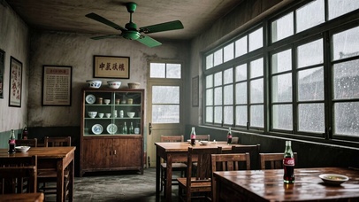 【雨景】雨中的路边小馆子