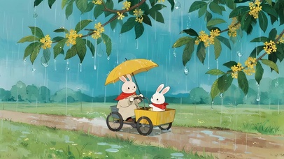 雨天小兔
