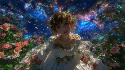 花丛中萝莉美少女