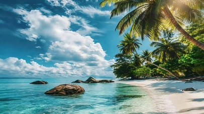 自然椰林海滩