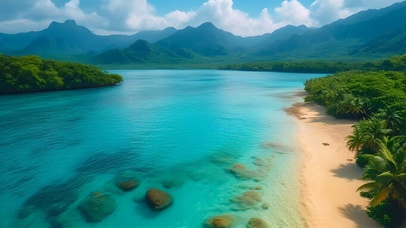 美丽治愈大海沙滩