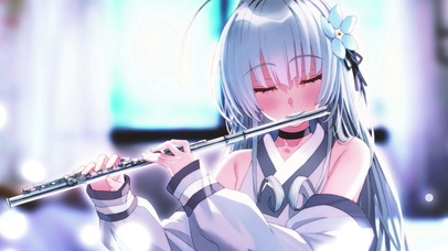 吹笛子的女孩(动漫动态壁纸) - 动态壁纸下载 - 元气壁纸