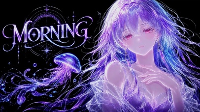 紫发梦幻水母二次元美少女