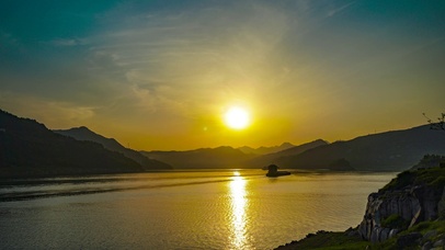 4K唯美夏日夏天夕阳下祖国山河