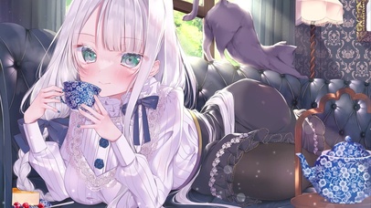 下午茶可爱沙发少女