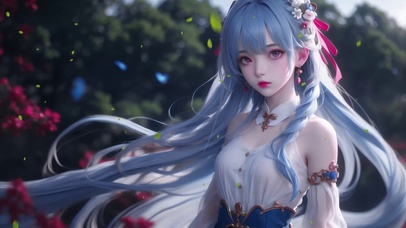 清纯性感高冷蓝发美少女