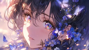 4K 戴花少女