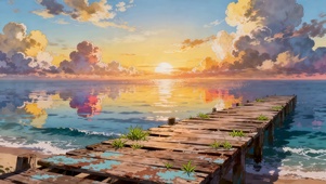 海边的小木桥