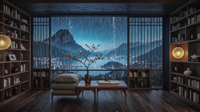 【雨景】中式书房