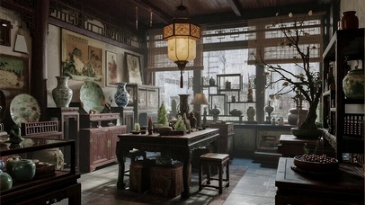 【雨景】在古董店里避雨