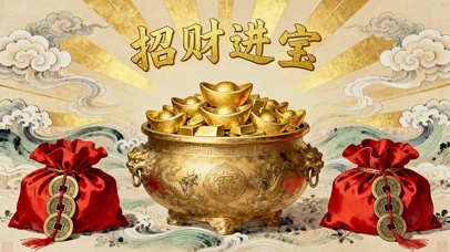 【4K】来财！来！招财进宝
