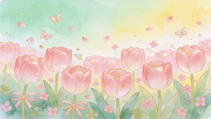 水畔郁金蝶伴花开
