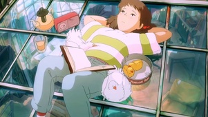 房顶晒阳光少女