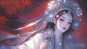 唯美白衣花旦戏曲美女