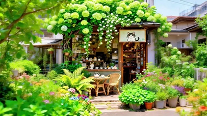 唯美的绿色小屋