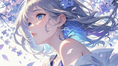 蓝樱浅发姬・花境的治愈之美