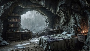 【雨景】末世山洞卧室