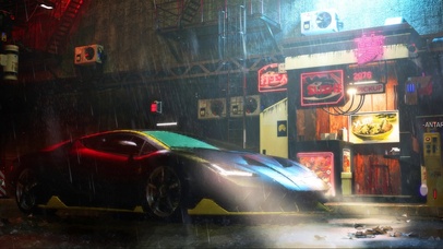 赛博朋克 街道雨景