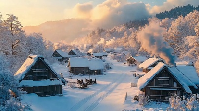 雪景  树木 