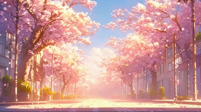 阳光梦幻樱花街道