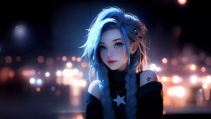 夜晚街道美女