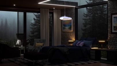 雨夜森林里的卧室