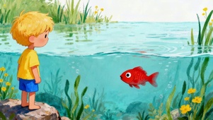 赏鱼的男孩