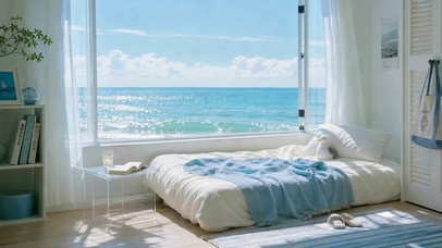 清新海景卧室
